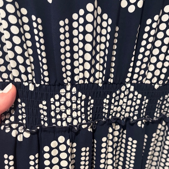 Women’s navy blue and white short sleeve maxi dress size XS NWT - Picture 9 of 11